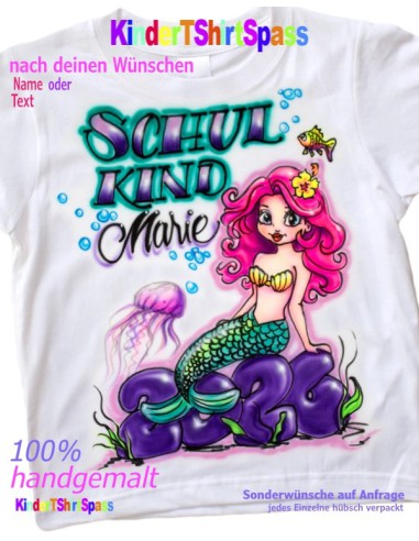 Meerjungfrau T-Shirt Schulkind zur Einschulung