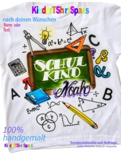 T-Shirt zur Einschulung Schultafel Schulkind mit Namen