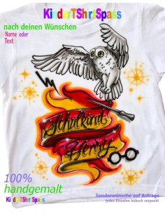 T-Shirt Schulkind mit Eule Zauber mit Namen