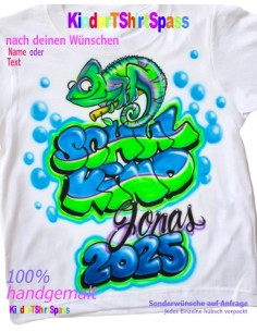Camäleon Graffiti T-Shirt zur Einschulung mit Jahreszahl