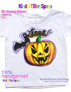 Schreck Horror V-T-Shirt Halloween 8 Kürbis freundlich mit Hut Fasching