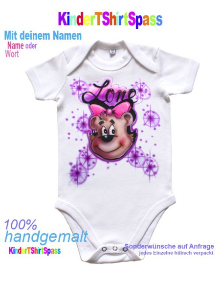 Namensgeschenk Baby Babybär Body