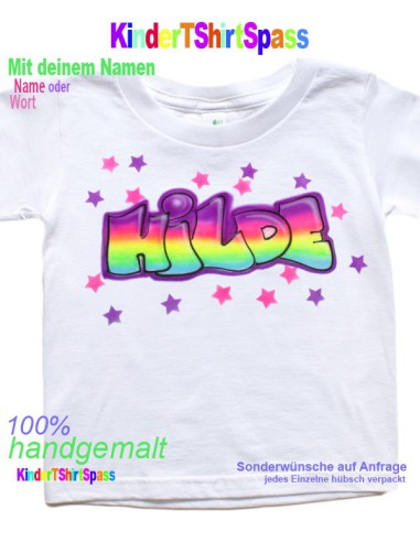 Graffiti T Shirt Kinder regenbogenfarben
