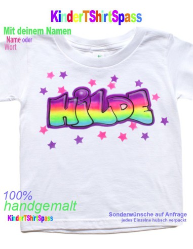 Graffiti T Shirt Kinder regenbogenfarben